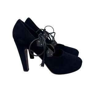 Rag & Bone Bailey Black Suede Platform Heels size 39